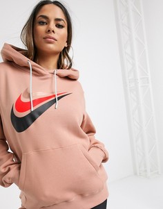 Oversized-худи цвета розового золота Nike-Золотой