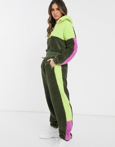 Комплект для дома из худи и джоггеров в стиле колор блок ASOS DESIGN-Мульти