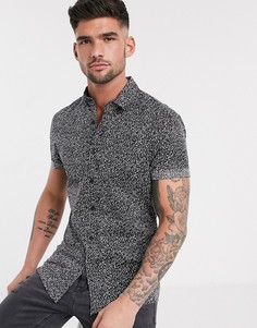 Облегающая рубашка в горошек ASOS DESIGN-Черный