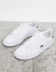 Белые кожаные кроссовки с серебристыми вставками Lacoste Graduate 120-Белый