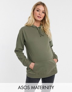 Худи цвета хаки ASOS DESIGN Maternity ultimate-Зеленый