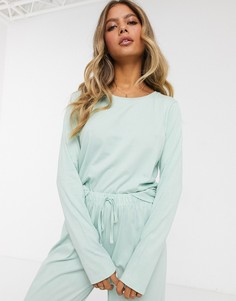 Пижамный лонгслив от комплекта ASOS DESIGN-Зеленый