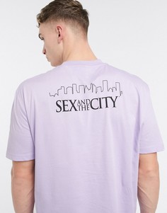 Свободная футболка лавандового цвета с принтом \"Sex And The City\" на спине ASOS DESIGN-Фиолетовый
