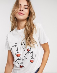 Футболка из органического хлопка с принтом ASOS DESIGN-Белый