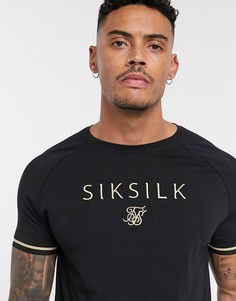 Обтягивающая футболка с фирменным принтом Siksilk x Dani Alves-Черный