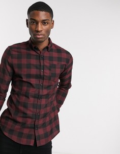 Бордовая рубашка в клетку River Island-Красный