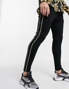 Джинсы скинни с веревочной отделкой Siksilk x Dani Alves-Черный