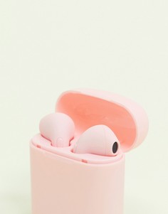 Розовые беспроводные наушники с чехлом для зарядки Skinnydip-Розовый