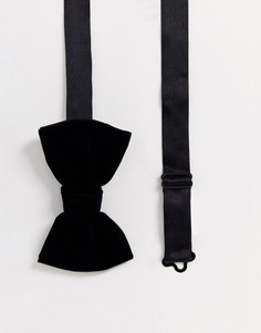 Черный бархатный галстук-бабочка Topman