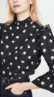 alice + olivia Henrietta Ruffled Boxy Blouse