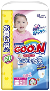 Подгузники-трусики Goon Ultra Jumbo Pack XL 12-20 кг 50 шт для девочек