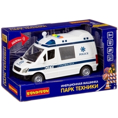 Инерционная машинка Bondibon «ПАРК ТЕХНИКИ», полицейский фургон, свет, зву