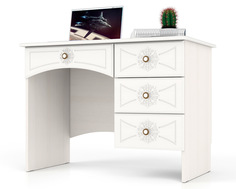 Стол письменный однотумбовый с 4 ящиками Мебельный Двор Онега МД-1-06 белый 102х59х75