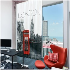 Штора Amore Mio Блэкаут Печать 1,45*2.7 см 1 шт Цвет - красный