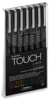 Набор линеров Touch Line rBrush, цвет: цветные, 7 штук