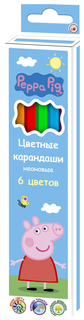 Карандаши цветные Росмэн Свинка Пеппа неоновые 6 цветов
