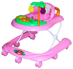 BAMBOLA Ходунки ПАЛЬМА (7 колес СИЛИКОН, игрушки,муз) PINK розовый