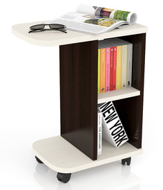 Стол журнальный колесные опоры Мебельный Двор СЖ-3 венге/дуб 47х30х60