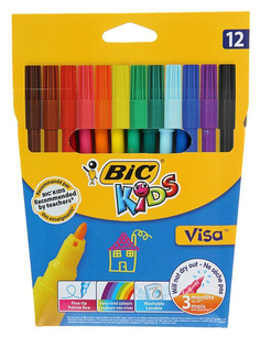 Фломастеры 12 цветов BIC Kids Visa 880 CubicFun