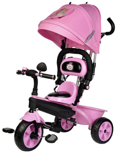 Велосипед детский трехколесный Jack&Lin, с зайкой на капоре, розовый