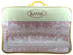 Покрывало стеганое жаккард с наволочками Karna Luka 240x260 капучино