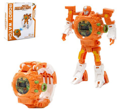 Робот-трансформер Часы, с функцией проектора, цвет коричневый Dade Toys