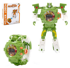 Робот-трансформер Часы, с функцией проектора, цвет зелёный Dade Toys