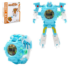 Робот-трансформер Часы, с функцией проектора, цвет голубой Dade Toys