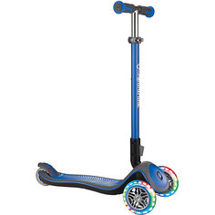 Трехколесный самокат Globber Elite Deluxe Lights, синий