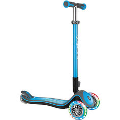Трехколесный самокат Globber Elite Deluxe Lights, голубой