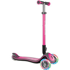 Трехколесный самокат Globber Elite Deluxe Lights, розовый