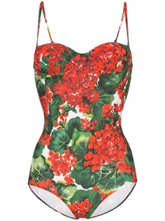 Dolce & Gabbana слитный купальник с принтом Portofino