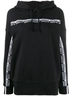 adidas logo tape cotton hoodie