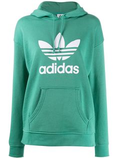 adidas Adicolor Trefoil-print cotton hoodie