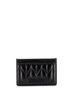 Miu Miu стеганый картхолдер с логотипом
