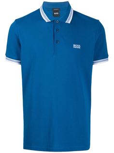 BOSS рубашка-поло с вышитым логотипом