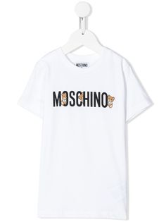 Moschino Kids футболка с круглым вырезом и логотипом