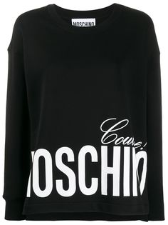 Moschino толстовка асимметричного кроя с логотипом