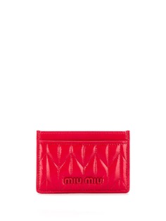 Miu Miu стеганый картхолдер с логотипом