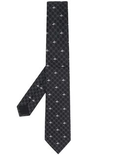 Gucci галстук с узором GG и вышивкой