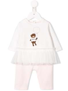 Fendi Kids комбинезон для новорожденного с тюлем и принтом