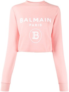 Balmain укороченная толстовка с логотипом