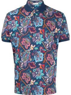 Etro рубашка-поло с цветочным принтом