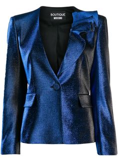 Boutique Moschino metallic-effect fitted jacket
