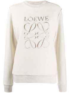 Loewe толстовка с вышивкой и круглым вырезом