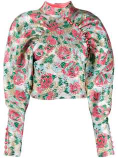 Rotate топ с объемными рукавами и цветочным принтом