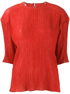 Nina Ricci блузка с плиссировкой и укороченными рукавами