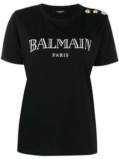 Balmain футболка с пуговицами и логотипом