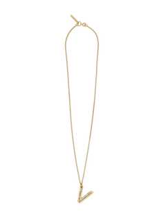 Burberry V alphabet charm necklace
