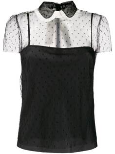 Red Valentino блузка Point dEsprit с бантом